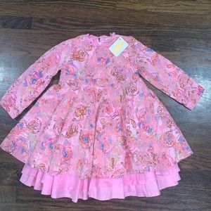 Vtg Cakewalk Twirly Textured Dress Toddler Size 92/2t
